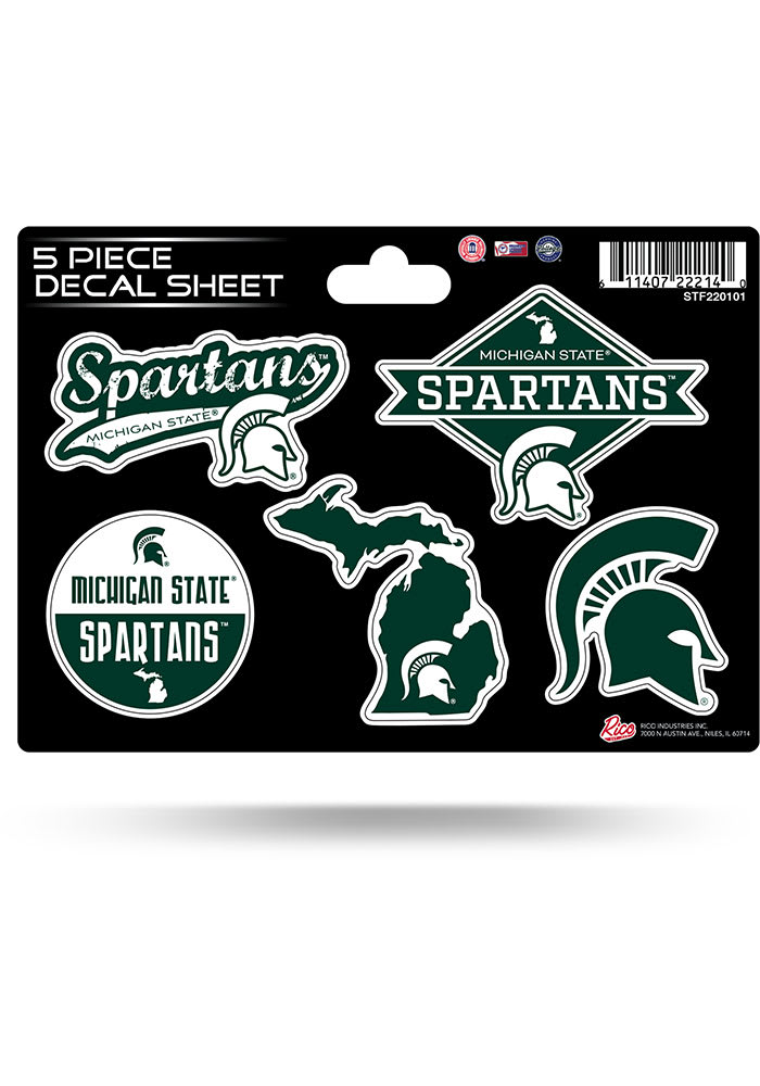 Michigan State Spartans 5pc Stickers