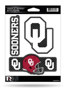 Oklahoma Sooners Carbon Triple Spirit Auto Decal - Red