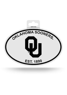 Oklahoma Sooners White Oval Auto Decal - White