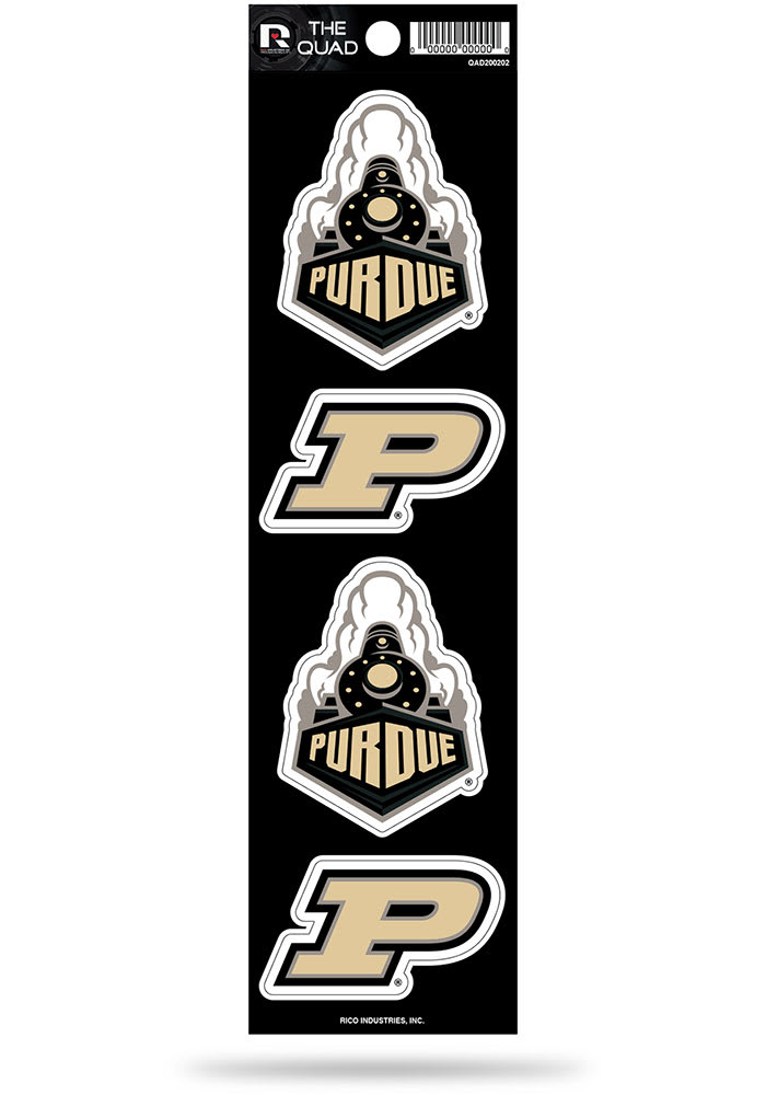 Purdue Boilermakers Quad Auto Decal - GOLD