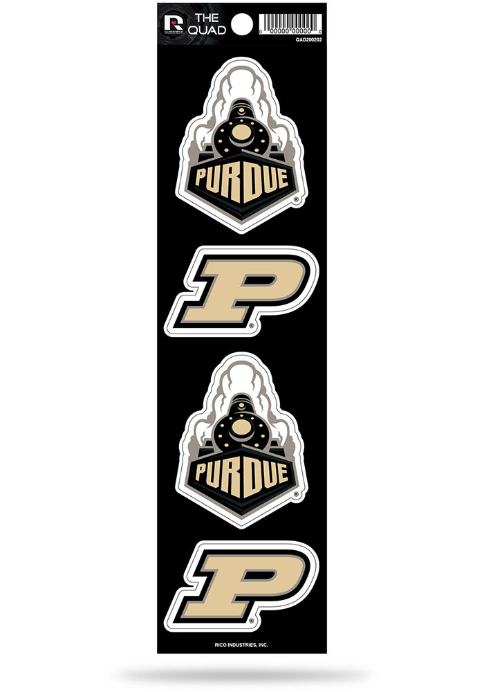 Purdue Boilermakers Quad Auto Decal - Gold
