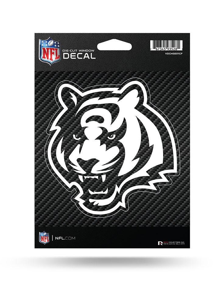 Cincinnati Bengals Carbon Die Cut Auto Decal - White