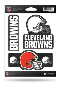 Cleveland Browns Carbon Triple Spirit Auto Decal - Brown