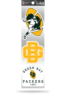 Green Bay Packers 3pc Retro Spirit Auto Decal - Green