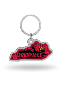 Louisville Cardinals State Shape Keychain