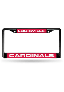 Louisville Cardinals Black Laser License Frame