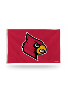 Louisville Cardinals 3x5 Red Silk Screen Grommet Flag