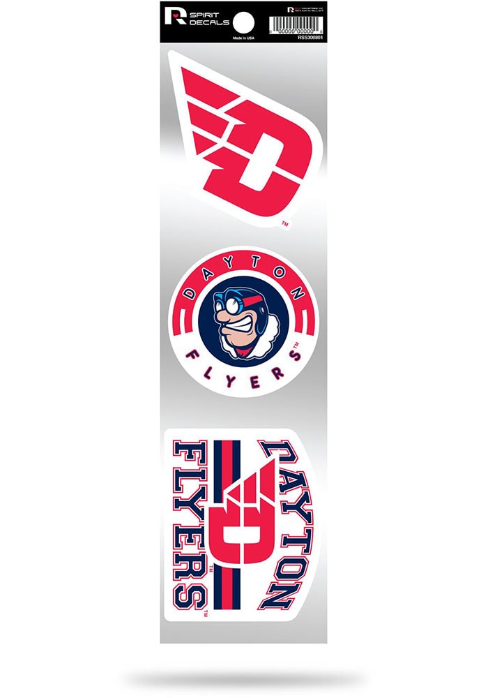 Dayton Flyers 3pk Retro Auto Decal - Red