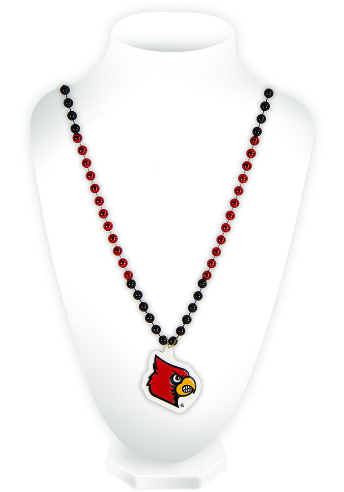 Louisville Cardinals Team Spirit Color Football Sports Beads Necklace  College