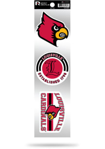 Louisville Cardinals 3pc Retro Auto Decal - Red