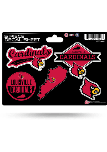 Louisville Cardinals 5pc Auto Decal - Red