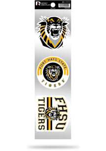 Fort Hays State Tigers 3pk Retro Auto Decal - Gold