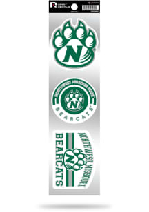 Northwest Missouri State Bearcats 3pk Retro Auto Decal - Green