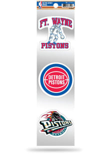 Detroit Pistons 3pk Retro Auto Decal - Red