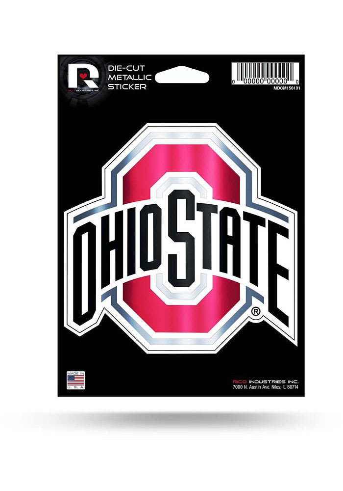 Ohio State Buckeyes Metallic Auto Decal - SCARLET