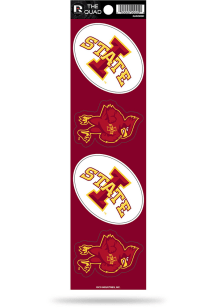 Iowa State Cyclones Quad Auto Decal - Red