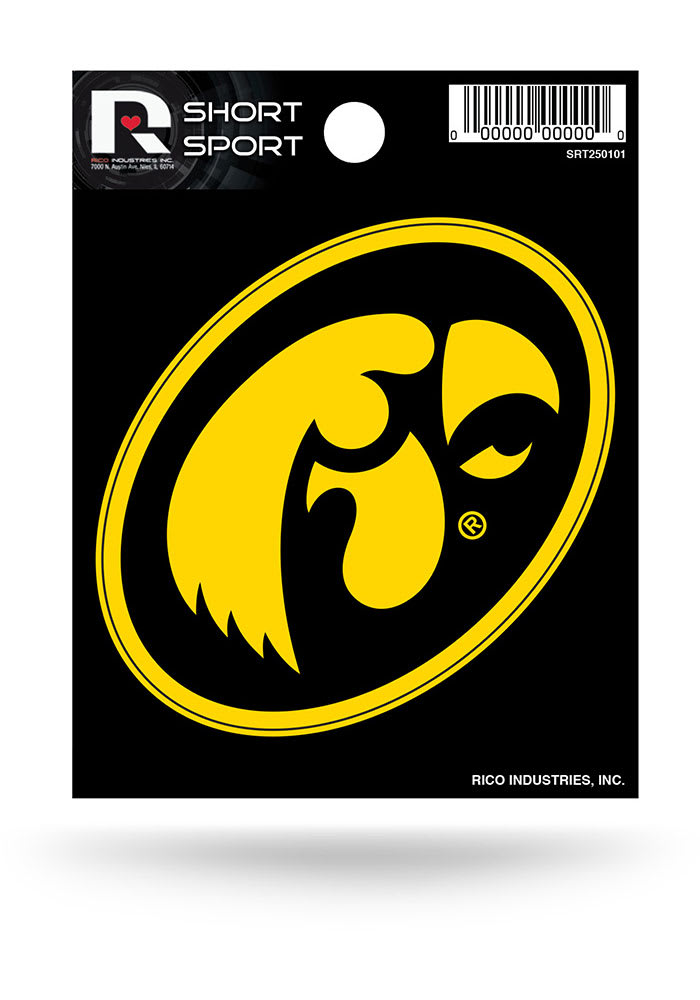 Iowa Hawkeyes Sports Auto Decal - YELLOW