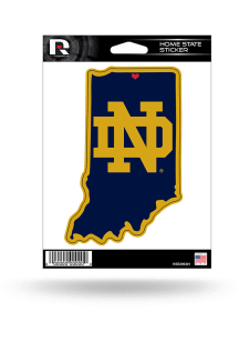 Notre Dame Fighting Irish State Shape Auto Decal - Navy Blue