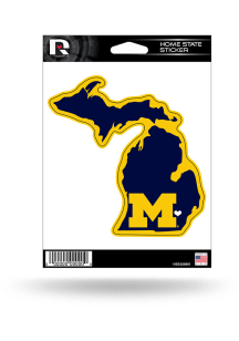 Michigan Wolverines State Shape Auto Decal - Navy Blue