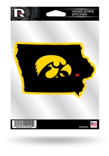 Iowa Hawkeyes State Shape Auto Decal - Yellow