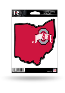 Ohio State Buckeyes State Shape Auto Decal - Red