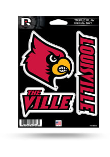 Louisville Cardinals Triple Play Auto Decal - Red