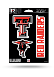 Texas Tech Red Raiders Triple Play Auto Decal - Red