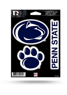 Penn State Nittany Lions Triple Play Auto Decal - Navy Blue