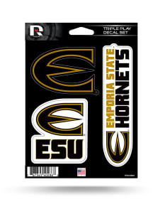 Emporia State Hornets Triple Play Auto Decal - Gold
