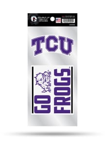 TCU Horned Frogs Double Up Auto Decal - Purple