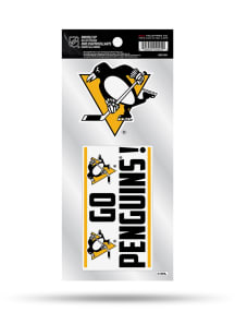 Pittsburgh Penguins Double Up Auto Decal - Yellow