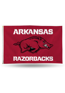 Arkansas Razorbacks 3x5 Red Silk Screen Grommet Flag