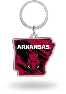 Arkansas Razorbacks State Shape Keychain