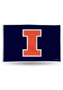 Orange Illinois Fighting Illini 3x5 Silk Screen Grommet Flag