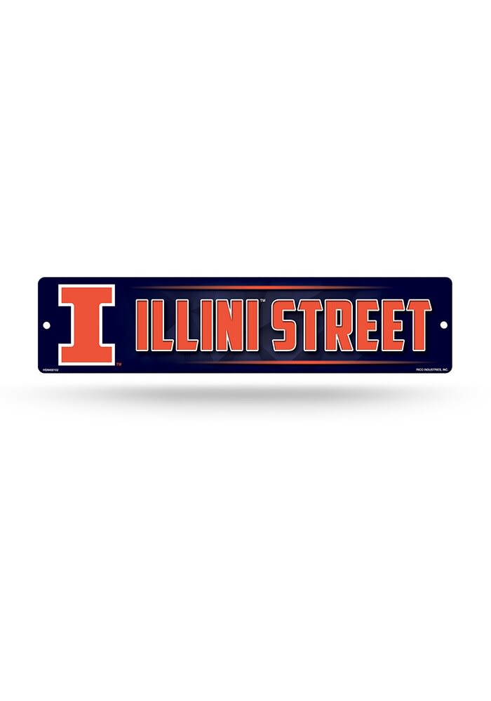 12x4 Collegiate Tin Sign: Illinois Fighting Illini