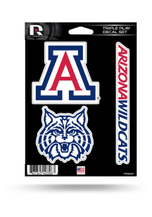 Arizona Wildcats Triple Play Auto Decal - Blue