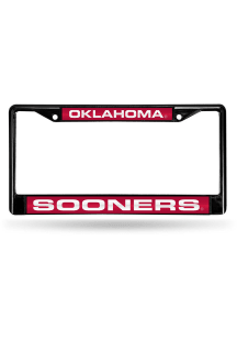 Oklahoma Sooners Black Chrome License Frame