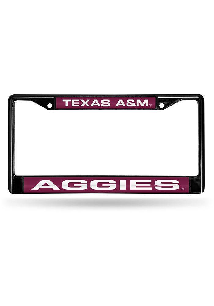 Texas A&M Aggies License Frame- Texas A&M Aggies Black Chrome License ...