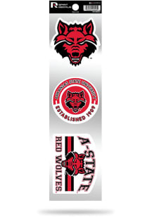 Arkansas State Red Wolves 3pk Retro Auto Decal - Red