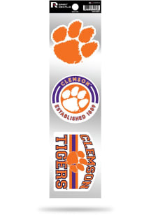 Clemson Tigers 3pk Retro Auto Decal - Orange