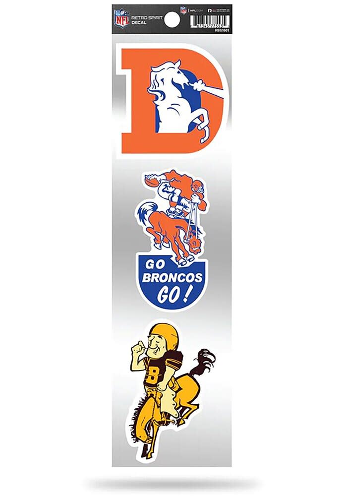 Denver Broncos NAVY 3pk Retro Auto Decal 71440258