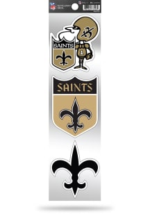 New Orleans Saints 3pk Retro Auto Decal - Gold