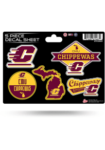Central Michigan Chippewas 5 Pack Auto Decal - Maroon