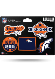Denver Broncos 5 Pack Auto Decal - Navy Blue