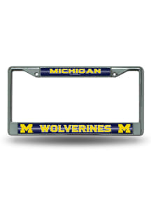 Michigan Wolverines Bling Chrome License Frame