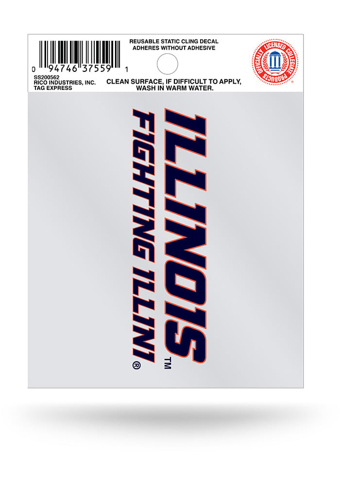 Illinois Illini Stickers (Any Size) Illinois Fighting Illini Decal Vinyl  for car bamper, hemlet, Laptop, tumblers, Window Team Logo