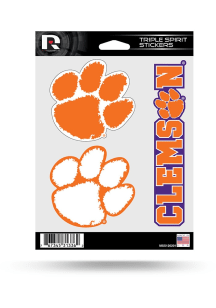 Clemson Tigers Triple Spirit Auto Decal - Orange
