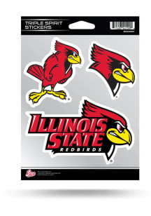 Illinois State Redbirds Triple Spirit Auto Decal - Red