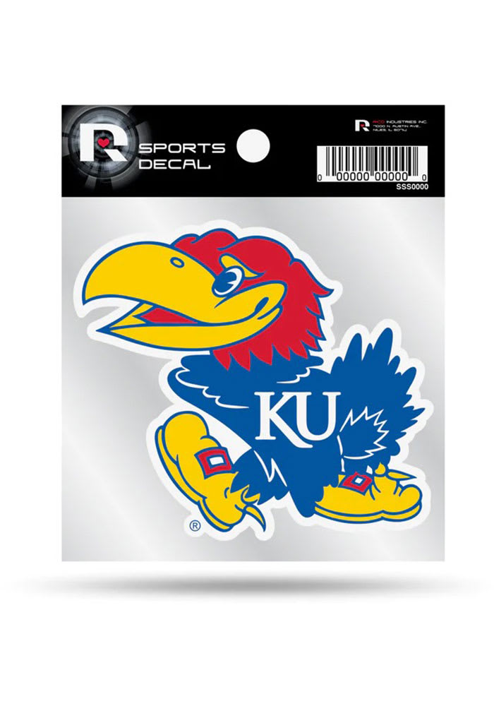 Kansas Jayhawks Ultra Decal Window Cling - 5-Pack, 11x17 Inch Sheet | Removable Team Logo Decals