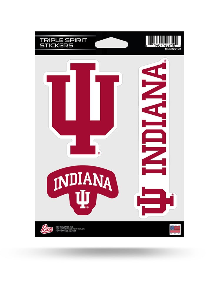 Indiana Hoosiers Decal 3-Pack | Multi-Use Removable Vinyl Stickers For Fans - Team Colors